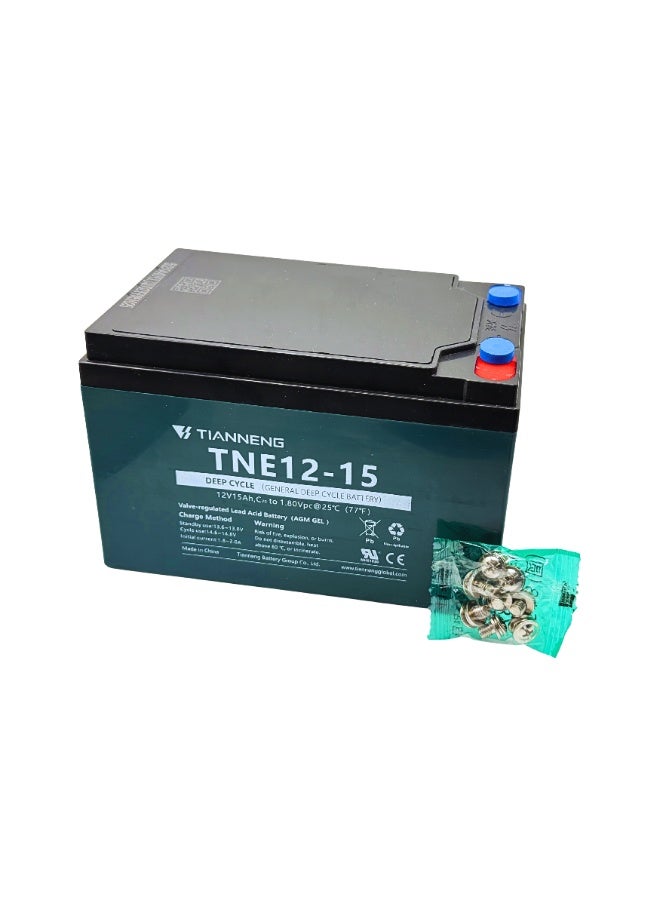 TIANNENG TNE12-15 Rechargeable Lead Acid Battery 12V 15Ah AGM Deep Cycle (4 Pack) for UPS, Solar & Backup Power - Image 4